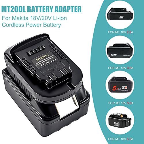 MT20DL Battery Adapter, Convert for Makita 18V Li-ion Battery to for DeWalt 18V/20V Lithium-Ion Tool Battery Adapter, Use for DeWalt 18V/20V Max Li-ion Cordless Power Tools