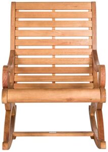 safavieh outdoor collection sonora rocking chair, teak brown