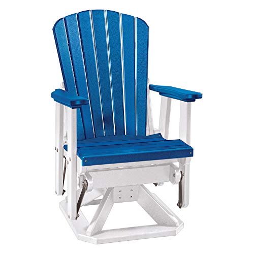 American Furniture Classics Fan Back Swivel Glider, Blue