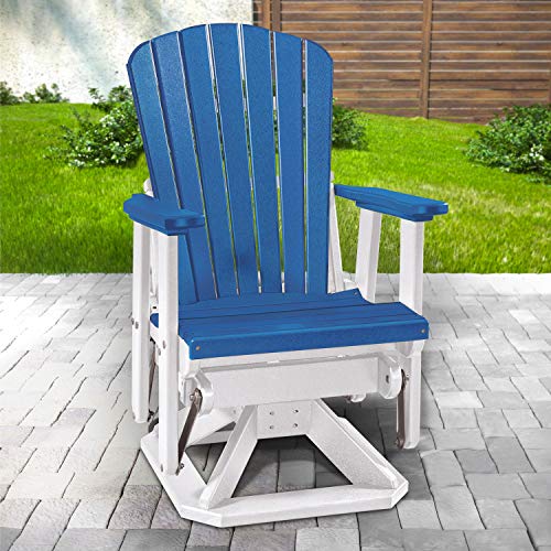 American Furniture Classics Fan Back Swivel Glider, Blue