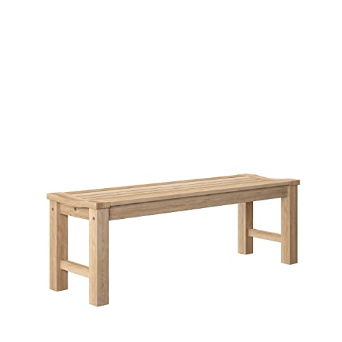 Amazonia SC RINJBENCH Riverside Teak Backless Bench | 51" inch | Ideal for Outdoors, Brown