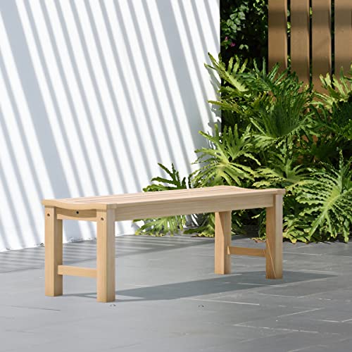 Amazonia SC RINJBENCH Riverside Teak Backless Bench | 51" inch | Ideal for Outdoors, Brown