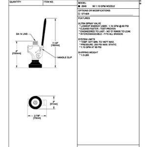 Fisher 2949 Ultra-Spray/PLUS Valve, with 1.15 GPM nozzle, interchangeable, brass