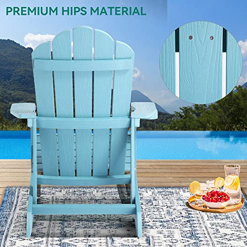 YITAHOME Adirondack Chair, Heavy Duty Plastic Outdoor Chairs with Rotatable Cup Holder, Weather Resistant Fire Pit Chairs for Garden Lawn Yard Patio Deck Backyard Pool Porch Beach (2)