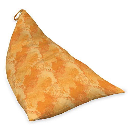 Lunarable Orange Lounger Chair Bag, Monochrome Abstract Contemporary Art Design with Irregular Scribbles, High Capacity Storage with Handle Container, Lounger Size, Orange Apricot