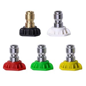 Pressure Washer Tips Power Washer Soap Nozzle Tips Multiple Degrees 1/4 Quick Connect Design Up to 4,500 PSI 2.5 GPM(5-Pack)