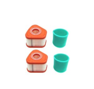 mowfill 2 pack 595853 air filter with pre filter 597266 replace briggs stratton 595853 597265 fits briggs stratton 115p02 115p05 123p02 123p07 123p0b 123p32 125p02 125902