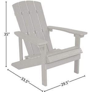 Flash Furniture Charlestown Poly Resin Adirondack Chair - Gray - All Weather - Indoor/Outdoor