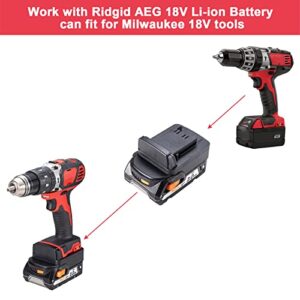 Adapter Converter for Ridgid AEG 18V Hyper li-ion to Milwaukee M18 48-11-1860 18V Li-ion Power Tool Battery