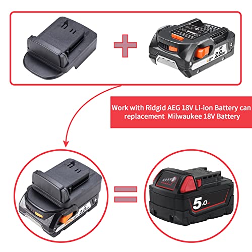 Adapter Converter for Ridgid AEG 18V Hyper li-ion to Milwaukee M18 48-11-1860 18V Li-ion Power Tool Battery