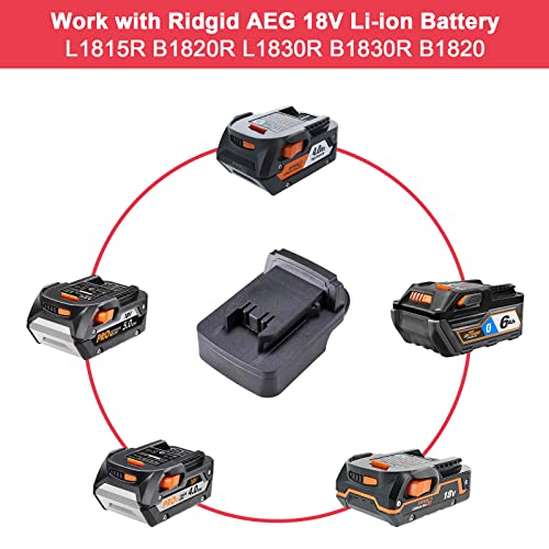 Adapter Converter for Ridgid AEG 18V Hyper li-ion to Milwaukee M18 48-11-1860 18V Li-ion Power Tool Battery