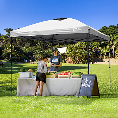 KAMPKEEPER Pop up Canopy Tent 10'x10',with 4 Sand Bags, Air Vent on The Top,UPF 50+ and Waterproof Top 3 Adjustable Height with Roller Bag and 8 Stakes, Outdoor Insant Canopy