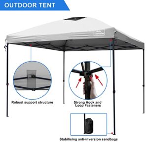KAMPKEEPER Pop up Canopy Tent 10'x10',with 4 Sand Bags, Air Vent on The Top,UPF 50+ and Waterproof Top 3 Adjustable Height with Roller Bag and 8 Stakes, Outdoor Insant Canopy
