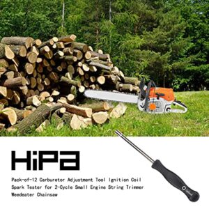 Hipa Pack-of-12 Carburetor Adjustment Tool Ignition Coil Spark Tester for 2-Cycle Small Engine String Trimmer Weedeater Chainsaw