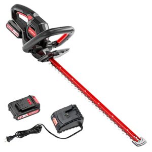 ecomax 18v 22-inch cordless hedge trimmer, ideal for pruning branches in your backyard, garden, hedge trimmer with 2.0ah battery & charger, elg06