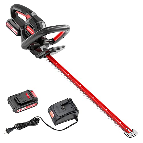 ECOMAX 18V 22-Inch Cordless Hedge Trimmer, Ideal for Pruning Branches in Your Backyard, Garden, Hedge Trimmer with 2.0AH Battery & Charger, ELG06