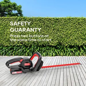 ECOMAX 18V 22-Inch Cordless Hedge Trimmer, Ideal for Pruning Branches in Your Backyard, Garden, Hedge Trimmer with 2.0AH Battery & Charger, ELG06