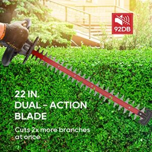 ECOMAX 18V 22-Inch Cordless Hedge Trimmer, Ideal for Pruning Branches in Your Backyard, Garden, Hedge Trimmer with 2.0AH Battery & Charger, ELG06