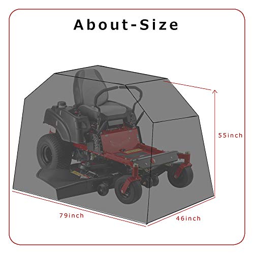 Himal Outdoors Zero-Turn Mower Cover, Heavy Duty 600D Polyester Oxford, UV Protection Universal Fit with Drawstring & Cover Storage Bag, Tractor Cover Up to 60" Decks