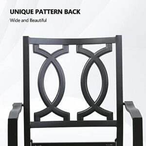 Ulax Furniture Outdoor Patio Dining Chairs with Arms Steel Slat Seat Stacking Garden Chair (Set of 2) (New Vision Set of Two)