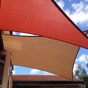 TANG Sunshades Depot 16' x 20' Sun Shade Sail Square Permeable Canopy Brown Coffee Custom Commercial Standard 180 GSM HDPE