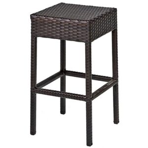 pemberly row 30″ backless wicker patio bar stool in espresso (set of 2)