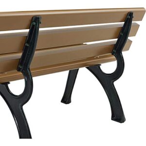 Global Industrial Park Bench with Backrest, 6'L, Tan