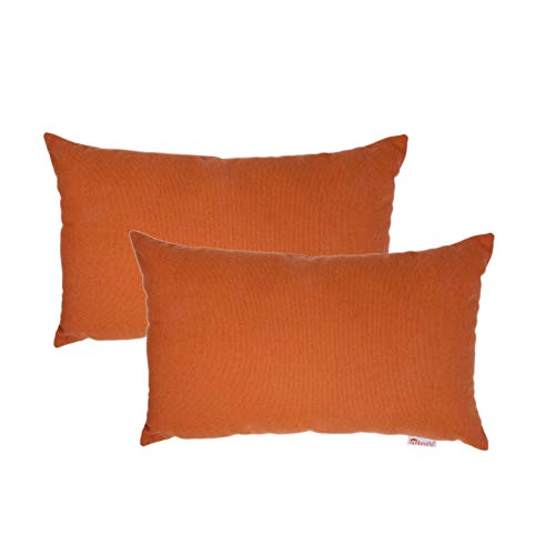 Austin Horn Classics Sunbrella Spectrum Pillow Cover Set, Beautiful Cushion Covers Bed & Living Room, Throw Pillow Cases, Indoor/Outdoor Durable Use Covers (Cayenne, Rectangle, 13'x20' Set of 2)