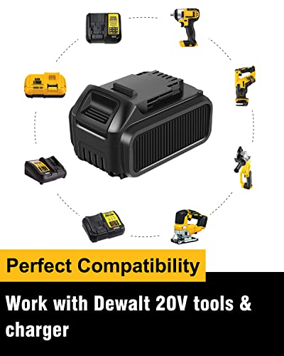 Compatible with Dewalt 20V Battery and Charger Combo 1Pack Replacement for Dewalt 20V Battery Charger DCB112 Fit for Dewalt 12V/20V Battery and 20V Tools