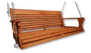 wormy oak wood porch swing / hand rub oil finish/made in usa/ porch swing/wood swing