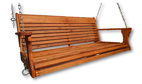 Wormy Oak Wood Porch Swing / Hand Rub Oil Finish/Made in USA/ Porch Swing/Wood Swing