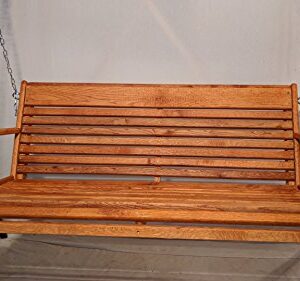 Wormy Oak Wood Porch Swing / Hand Rub Oil Finish/Made in USA/ Porch Swing/Wood Swing