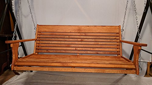 Wormy Oak Wood Porch Swing / Hand Rub Oil Finish/Made in USA/ Porch Swing/Wood Swing