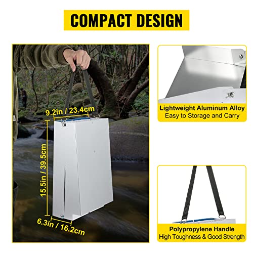 VEVOR Folding Aluminum Alloy Sluice Box, Compact 50" Sluice Boxes for Gold, Lightweight Gold Sluice Equipment, Portable Sluice Boxes w/Miner's Moss, River, Creek, Gold Panning, Prospecting, Dredging