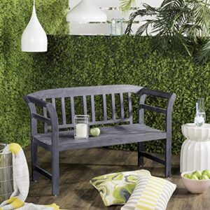 safavieh pat6742b outdoor collection porterville ash grey 2 seat bench