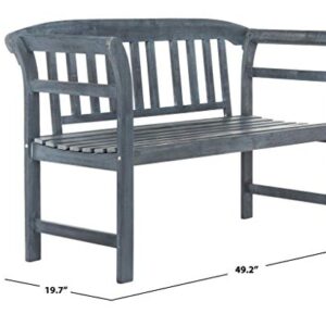 Safavieh PAT6742B Outdoor Collection Porterville Ash Grey 2 Seat Bench