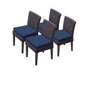tk classics venice 4 piece armless dining chairs, navy