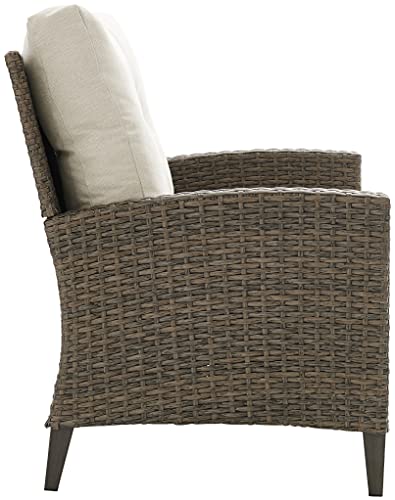 Crosley Furniture CO7161-LB Rockport Outdoor Wicker High Back Loveseat, Light Brown