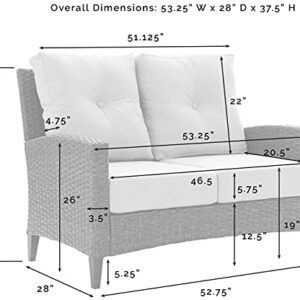 Crosley Furniture CO7161-LB Rockport Outdoor Wicker High Back Loveseat, Light Brown