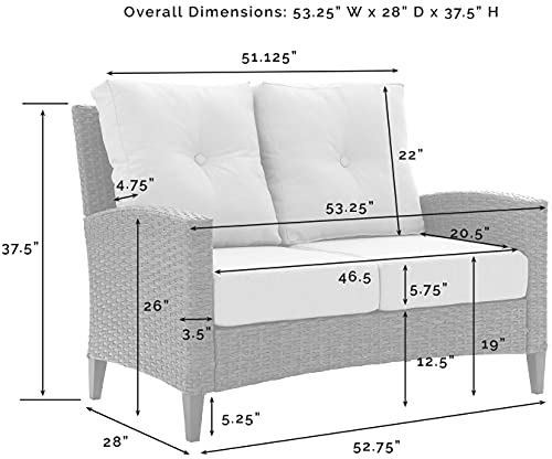 Crosley Furniture CO7161-LB Rockport Outdoor Wicker High Back Loveseat, Light Brown