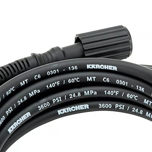 Karcher 25' High Pressure Replacement/Extension Hose for Pressure Washers - 3600 PSI - Adapters Included - Quick Connect/M22