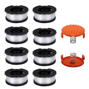 lucky seven af-100 spool compatible with black & decker af-100-3zp 0.065″ string trimmer line replacement for gh900 gh600 string trimmer (8 spools + 2 caps and springs)