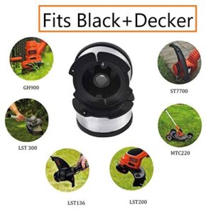 Lucky Seven AF-100 Spool Compatible with Black & Decker AF-100-3ZP 0.065" String Trimmer Line Replacement for GH900 GH600 String Trimmer (8 Spools + 2 Caps and Springs)