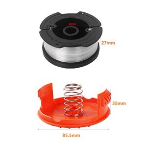 Lucky Seven AF-100 Spool Compatible with Black & Decker AF-100-3ZP 0.065" String Trimmer Line Replacement for GH900 GH600 String Trimmer (8 Spools + 2 Caps and Springs)