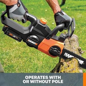 Worx WG323 20V Power Share 10" Cordless Pole/Chain Saw with Auto-Tension (Battery & Charger Included) and WG261.9 20V Power Share 22" Cordless Hedge Trimmer (Tool Only)