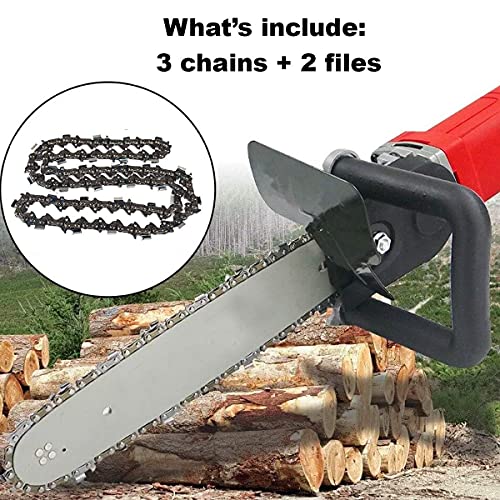 3 Pack 20-Inch Chainsaw Chain-3/8" Pitch .053" Gauge 70 Drive Links with 2 Bonus Sharpening Files; Heavy Duty Carbon Steel Chains Fit Most Major Chainsaw Brands