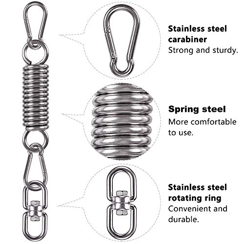 WAREMAID Hammock Chair Hanging Kit Swing Spring Hardware, Heavy Duty Suspension Swivel Hanger Hook for Punching Bags, Heavy Bag, Hanging Chair, Swing Seat, Rocking Seat, Porch Swing, Garden, 550 LB