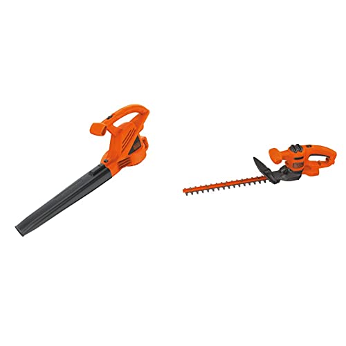 BLACK+DECKER Electric Leaf Blower, 7-Amp (LB700) & Electric Hedge Trimmer, 16-Inch (BEHT100)