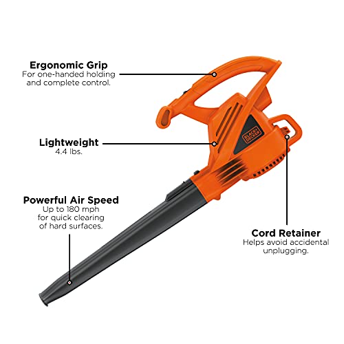 BLACK+DECKER Electric Leaf Blower, 7-Amp (LB700) & Electric Hedge Trimmer, 16-Inch (BEHT100)