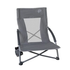 e-z up low sling outdoor folding chair, gray